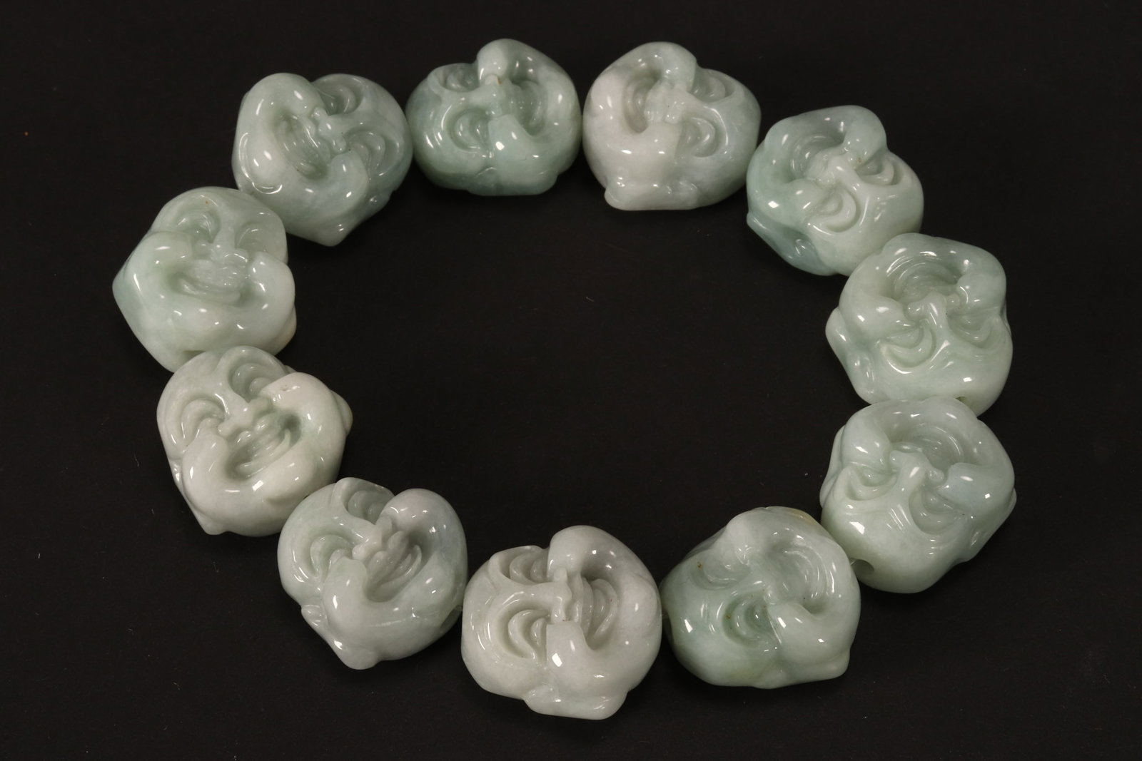 Chinese Jade Bead Bracelet, (1 of 1)