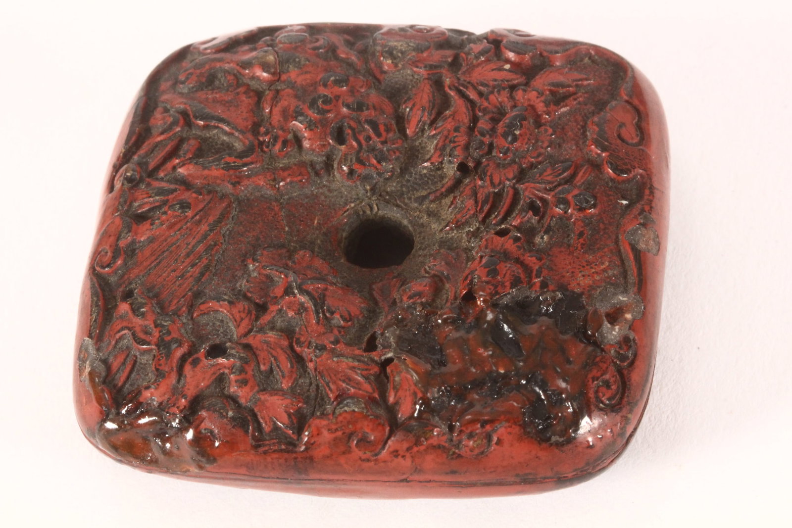 Japanese Meiji Lacquer Manju Netsuke, (1 of 2)