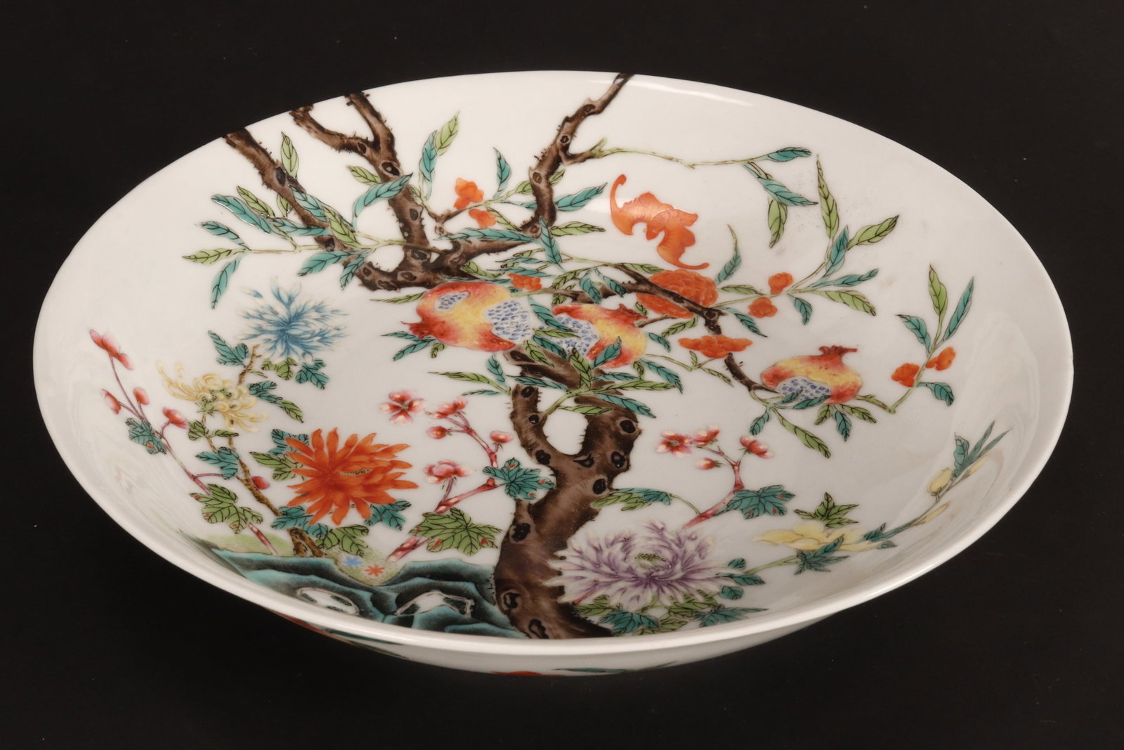 Chinese Porcelain 'Pomegranate' Plate, (1 of 3)