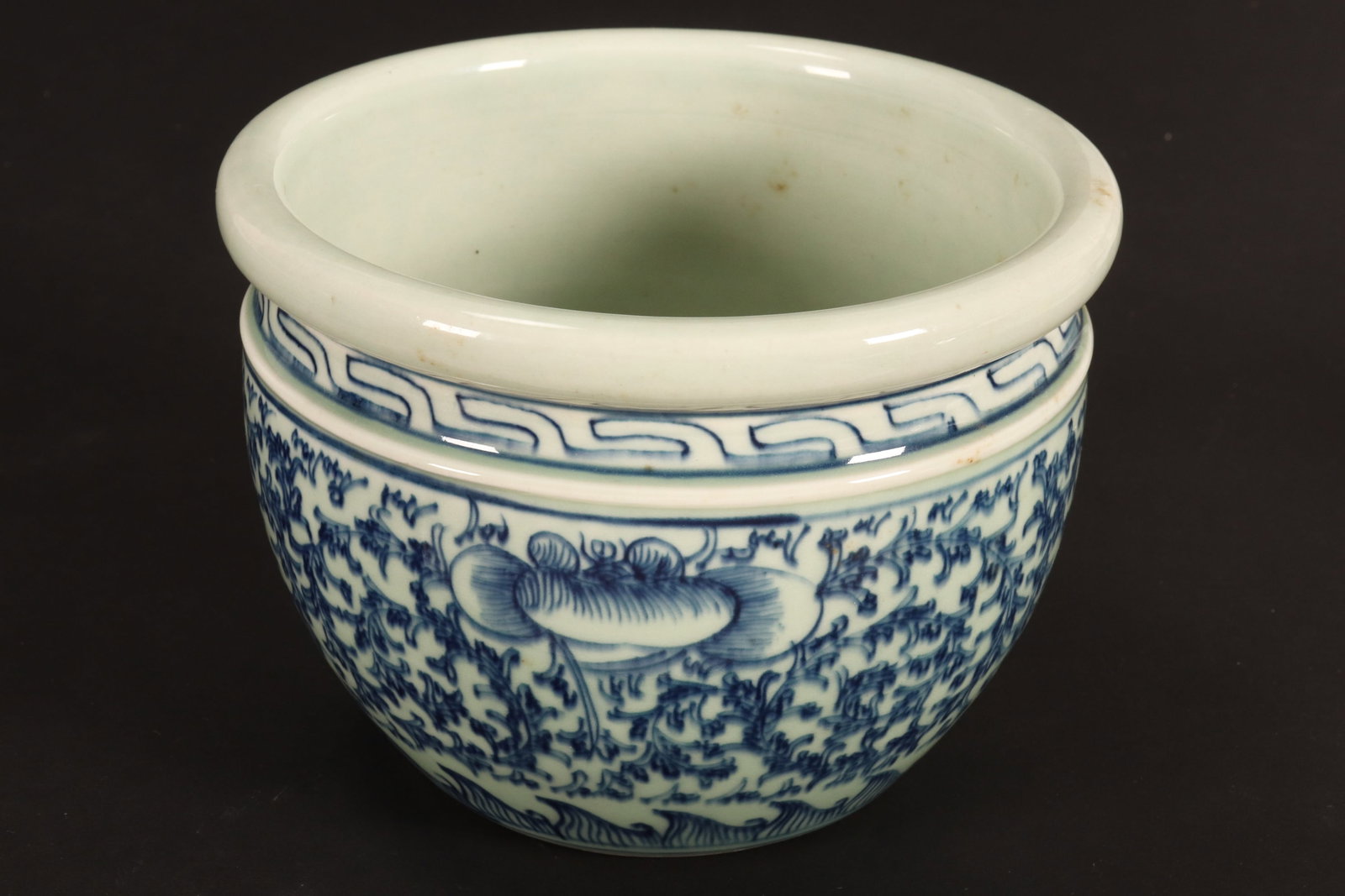 Chinese Blue and White Porcelain Jardiniere, (1 of 2)