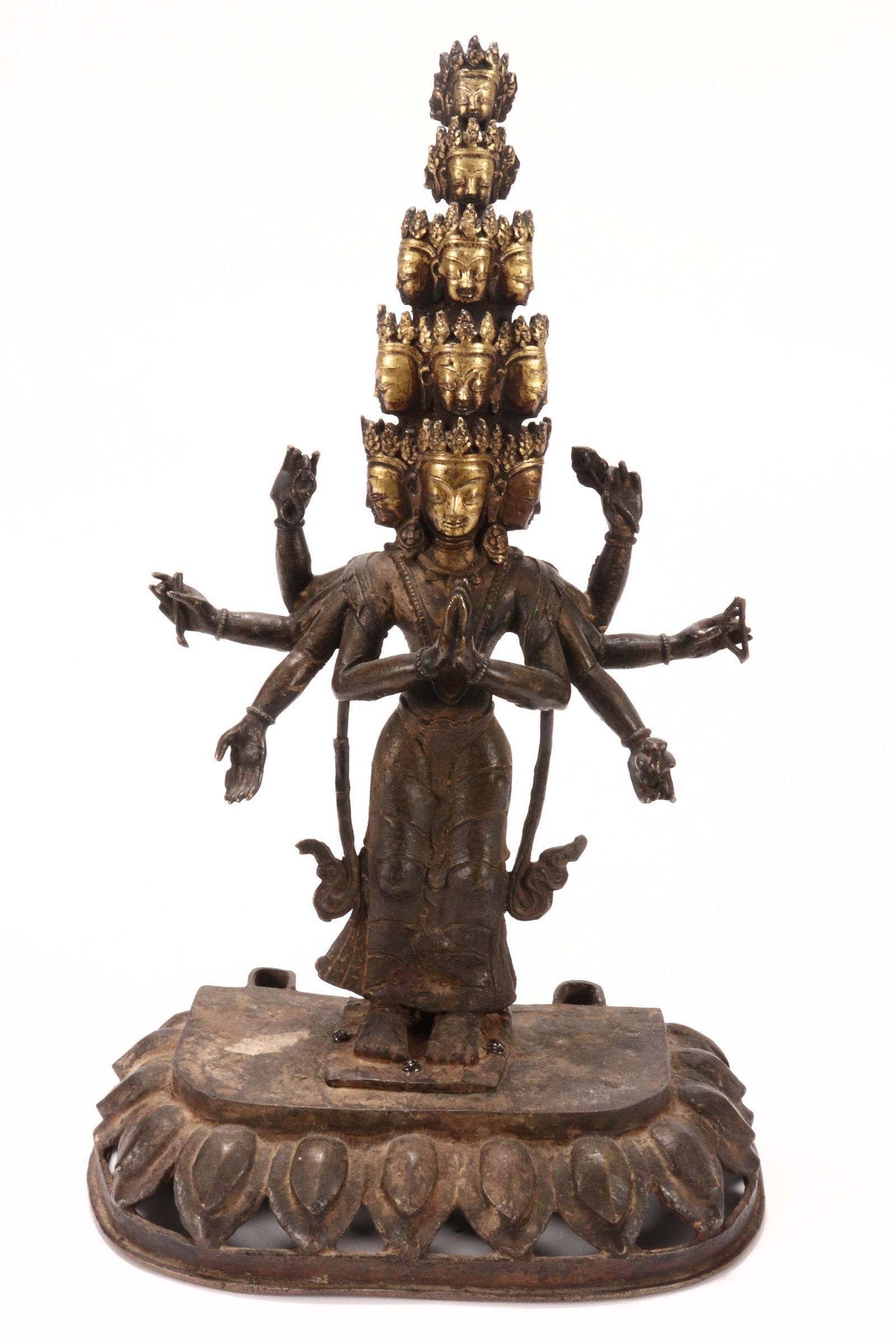 Sino-Tibetan Gilt Bronze Avalokiteshvara Figure, (1 of 4)