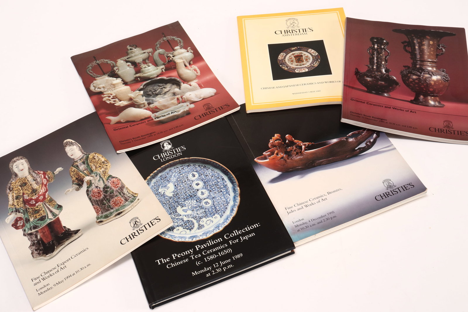 Group of Christie's Asian Art Catalogues,: London, South Kensington and Amsterdam, including The Peony Pavilion Collection: Chinese Tea Ceramics For Japan (c.1580-1650), Monday 12 June 1989, the other catalogues dated 1989-1995 (qty)