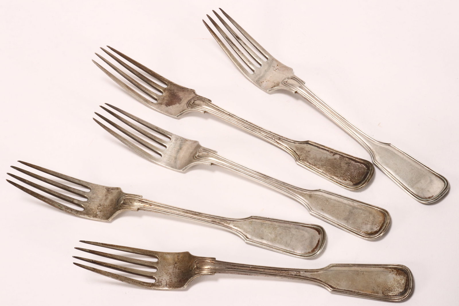Five 19th Century Dutch Silver Table Forks, (1 of 3)