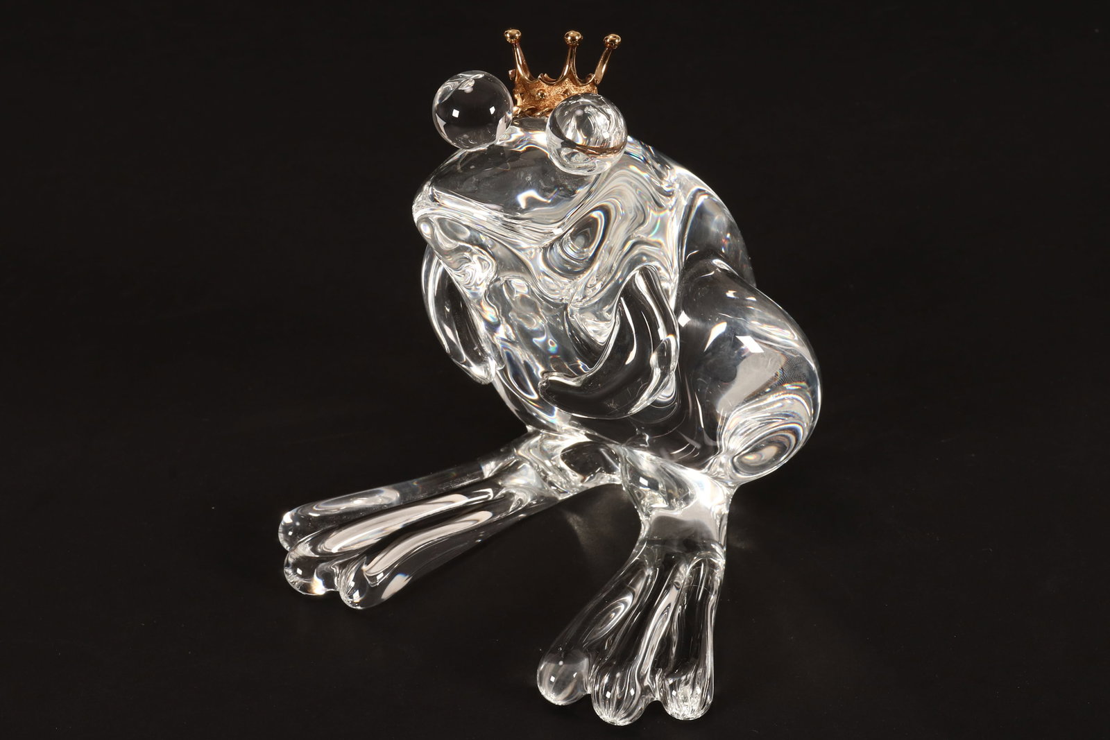 Steuben 18ct Gold & Glass 'Frog Prince' Sculpture, (1 of 10)