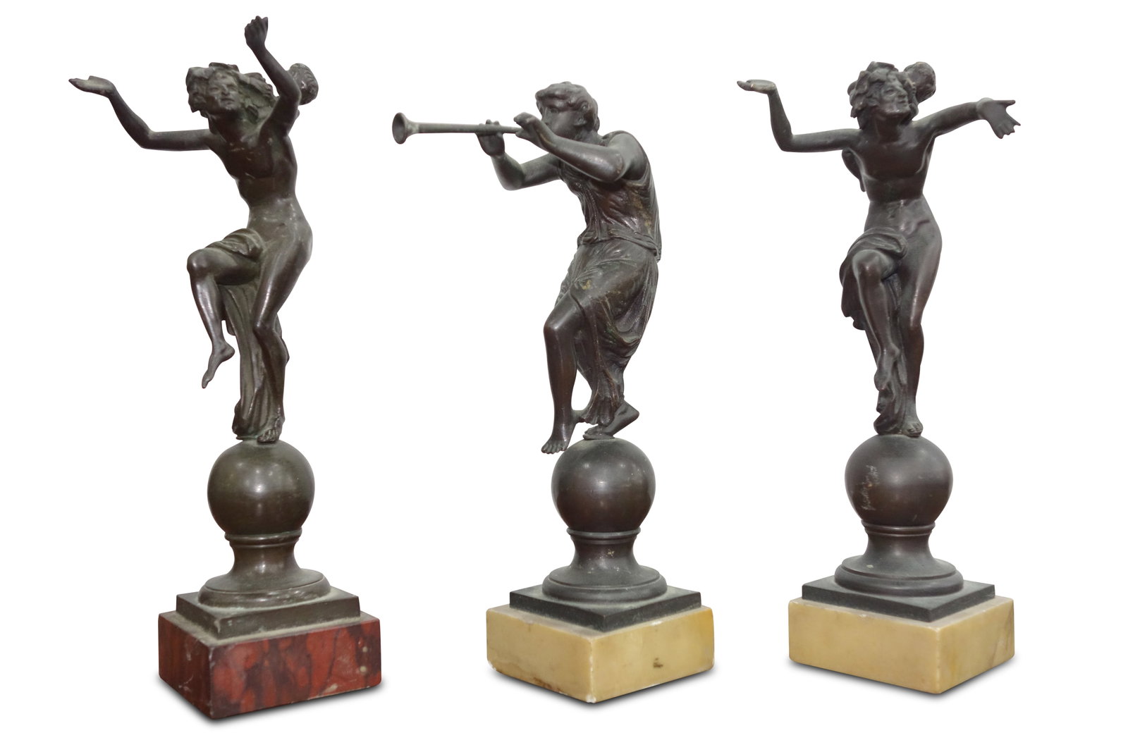 Three 19th Century Bronze on Marble Figures, (1 of 2)
