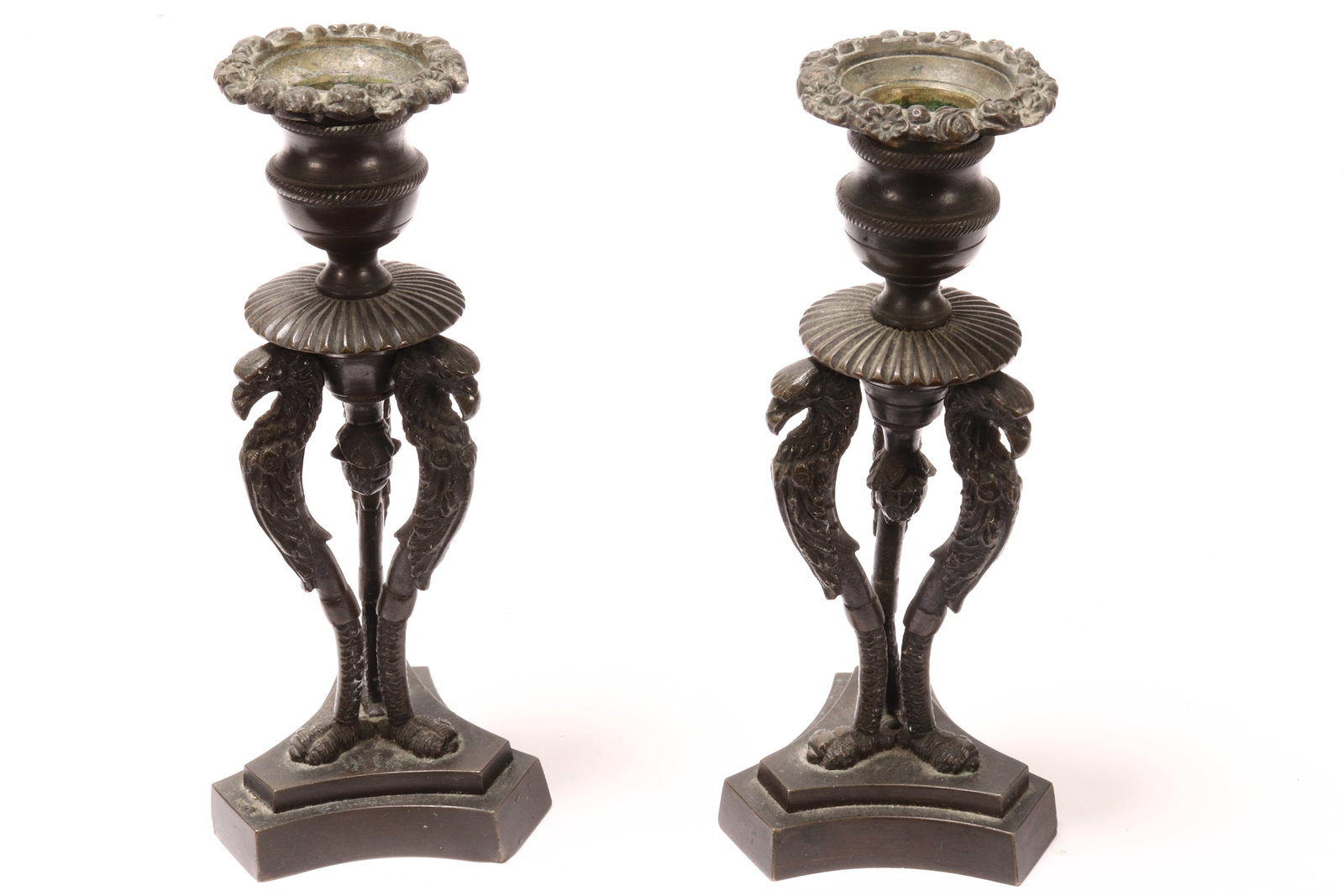 Pair of Regency Bronze Candlesticks, (1 of 2)