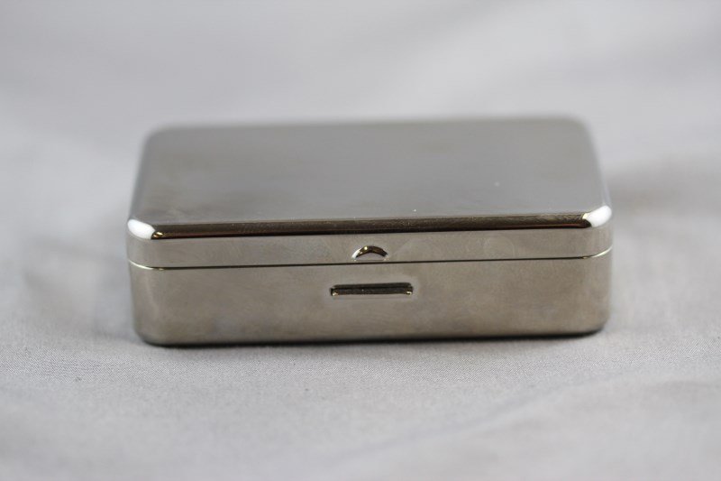 Silver Plate Pill Box,: of rectangular form, with fitted interior, l 8cm