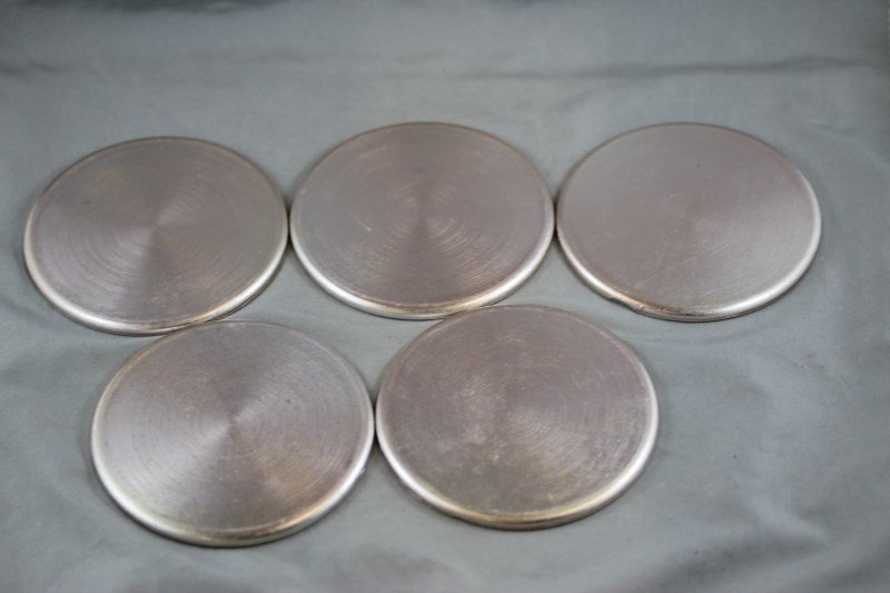 Set of Six Silvered Drinks Coasters,: (6)
