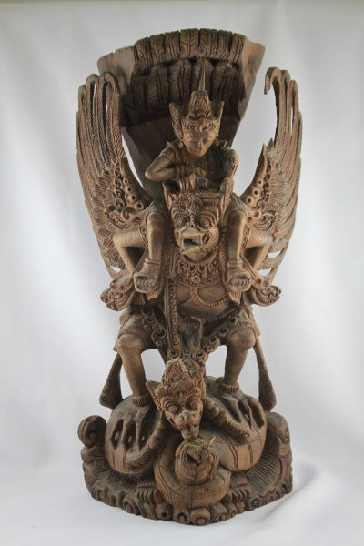 Indonesian Carved Garuda Figure Group,: h 35cm Provenance: Estate of the Late Dr Josef & Mrs Edith Peukert