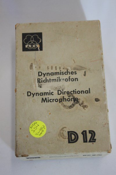 Vintage AKG D12 Microphone in Original Box,: (1)