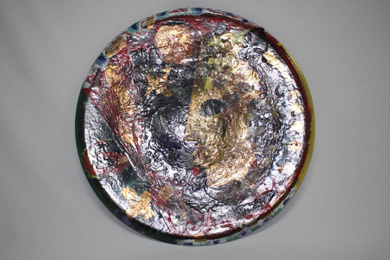 Bernard Hesling. (1905-87): Untitled, Abstract Portrait Enamel Signed lower centre d 41cm