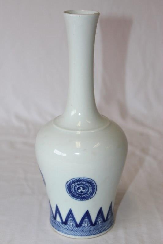 Chinese Blue and White Mallet Shaped Vase, (1 of 4)