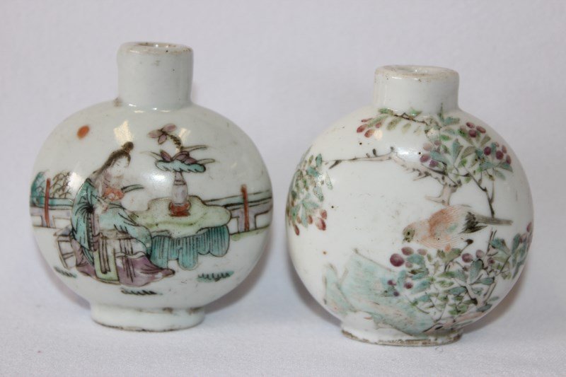 Two Chinese Porcelain Snuff Bottles, (1 of 6)