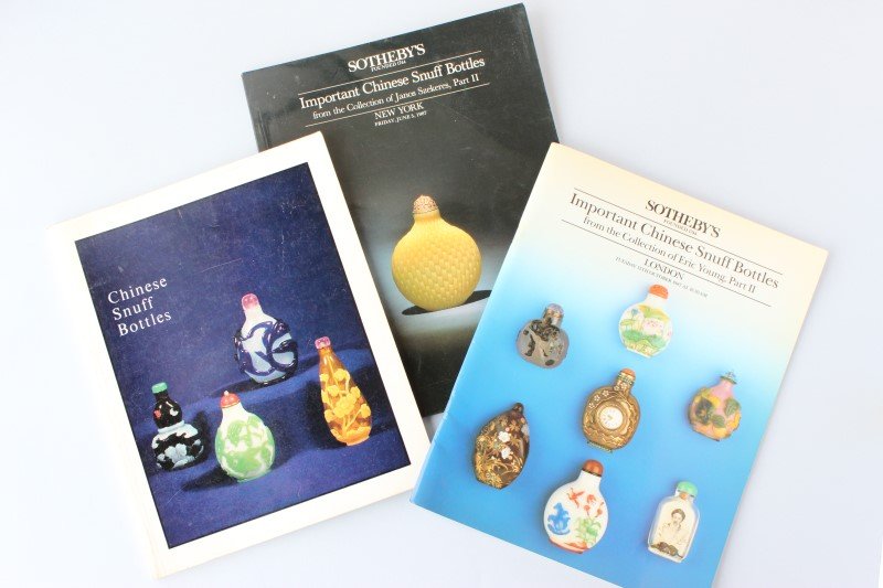 Three Volumes on Chinese Snuff Bottles,: including, 'An Exhibition of Chinese Snuff Bottles, June 1970", and two Sotheby's catalogues of important Chinese Snuff Bottles, 1987, (3)