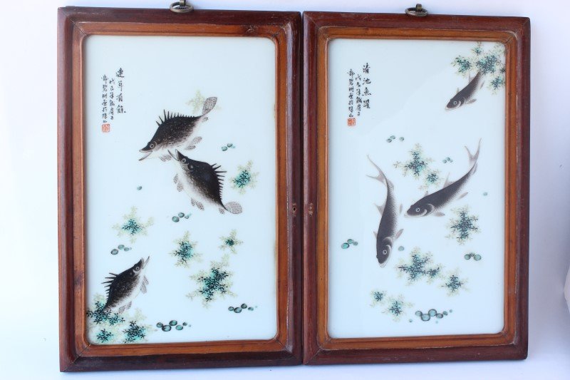 Pair of Chinese Porcelain Panels, (1 of 7)