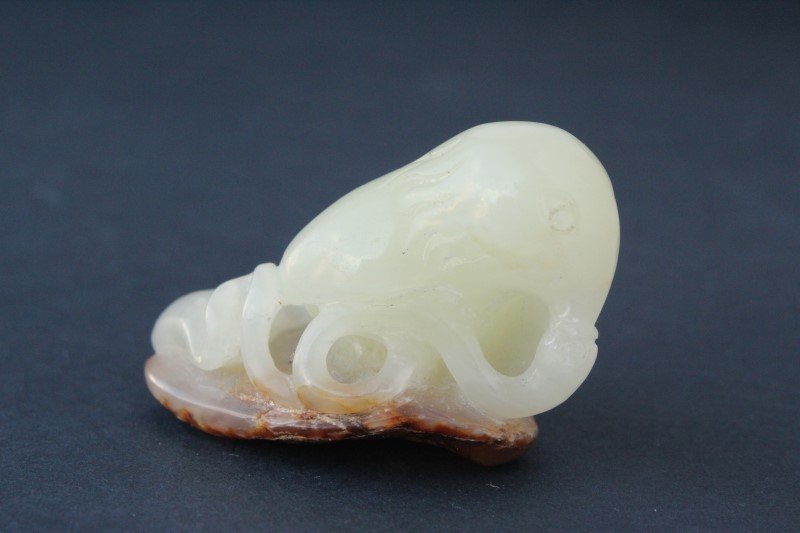 Chinese Carved Jade Figure Group, (1 of 4)