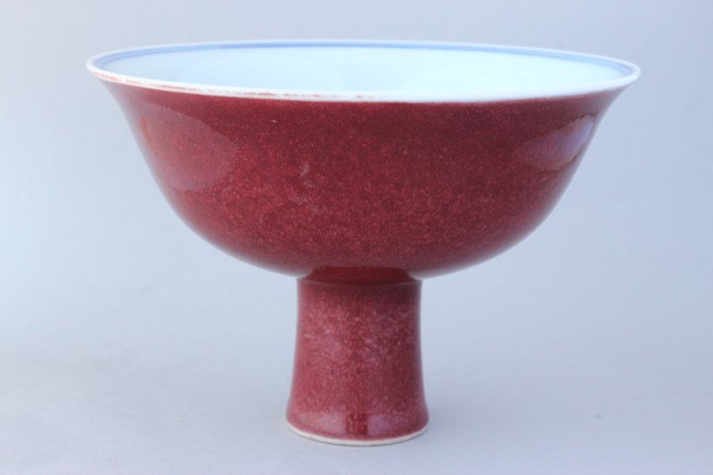 Chinese Porcelain Stem Cup, (1 of 3)