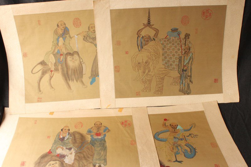 Four Chinese Paintings Of Immortals, (1 of 10)