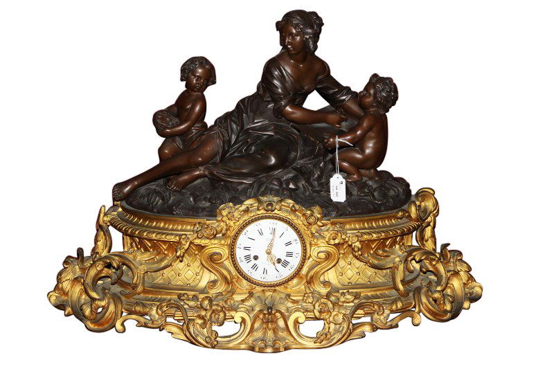 French Bronze Mantle Clock in the Louis XVI Manner (1 of 1)