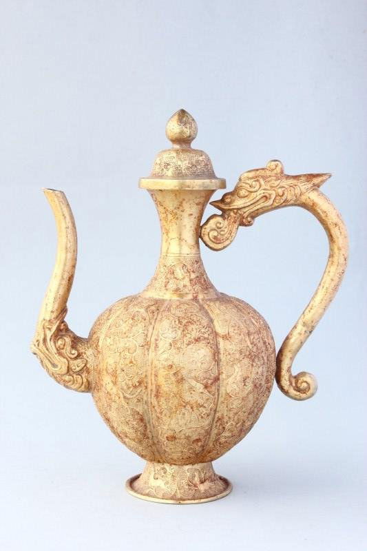 Chinese Gilt Tang Style Covered Ewer, (1 of 7)