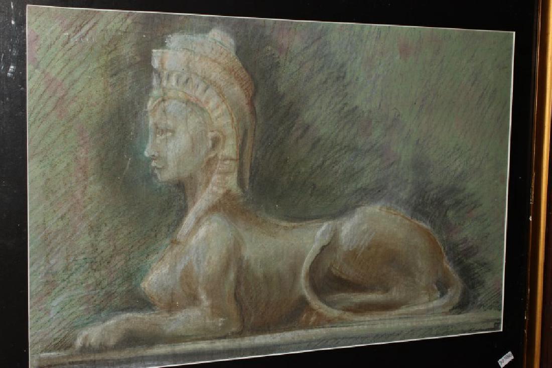 In Manner of Arthur Murch,: Lioness Sphinx, Pastel 38cm x 59cm