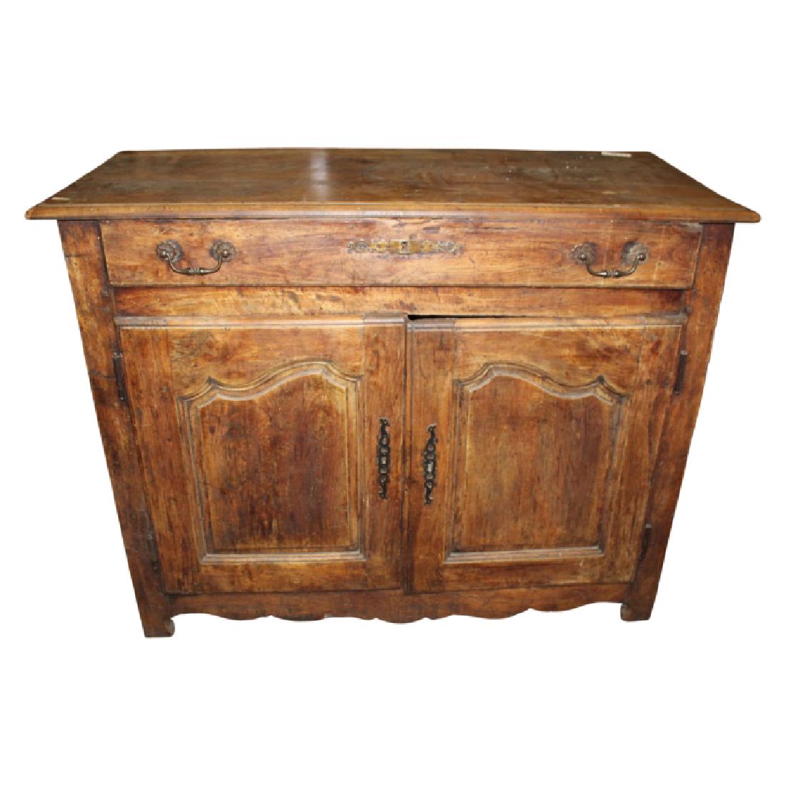 French Provencial Commode: Antique French Country commode. Made of walnut. Hand wrought hardware. Circa 19th Century. Circa 1830-1840. Very Good Condition.