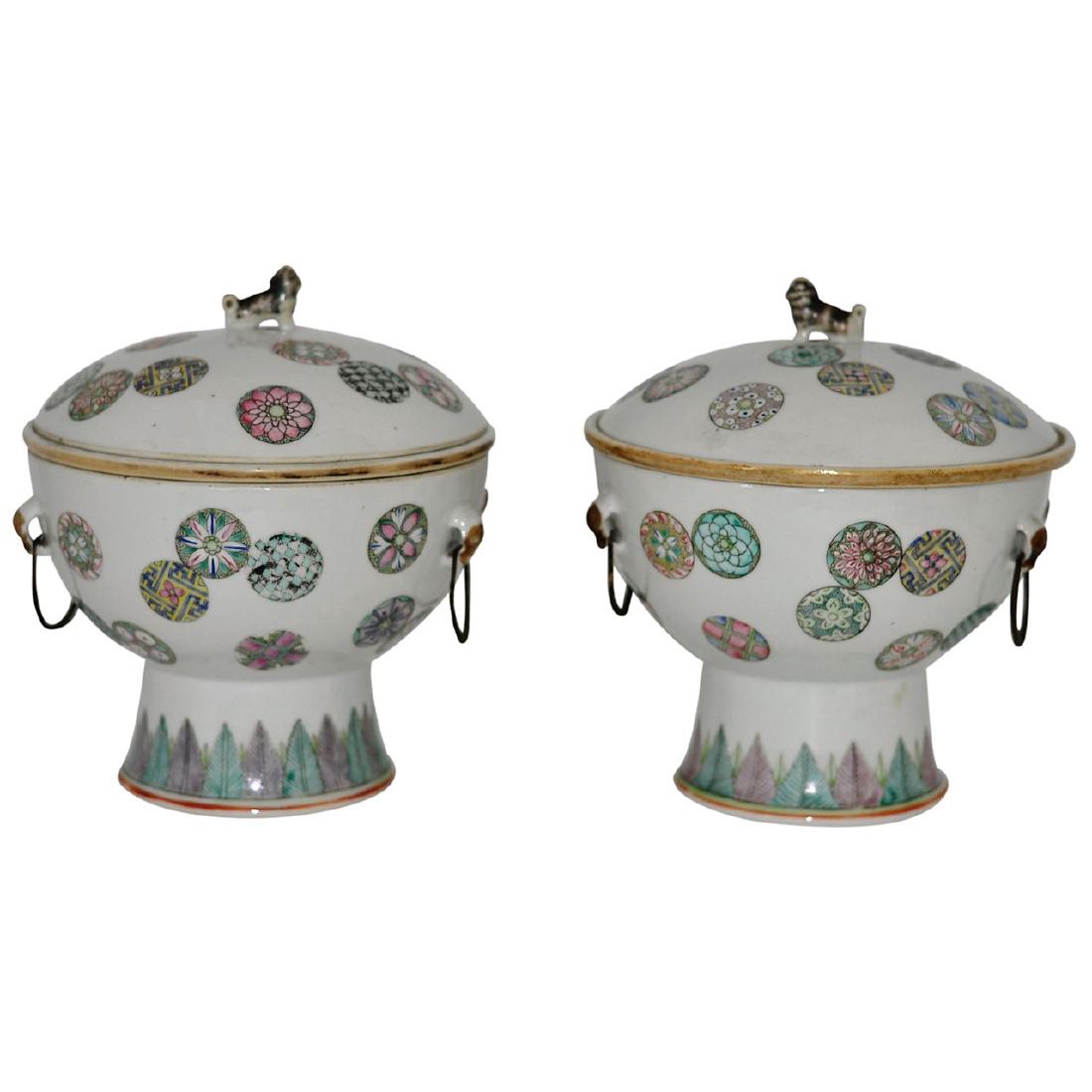 Pair of Chinese 18th/19th Century Stem Bowls (1 of 1)