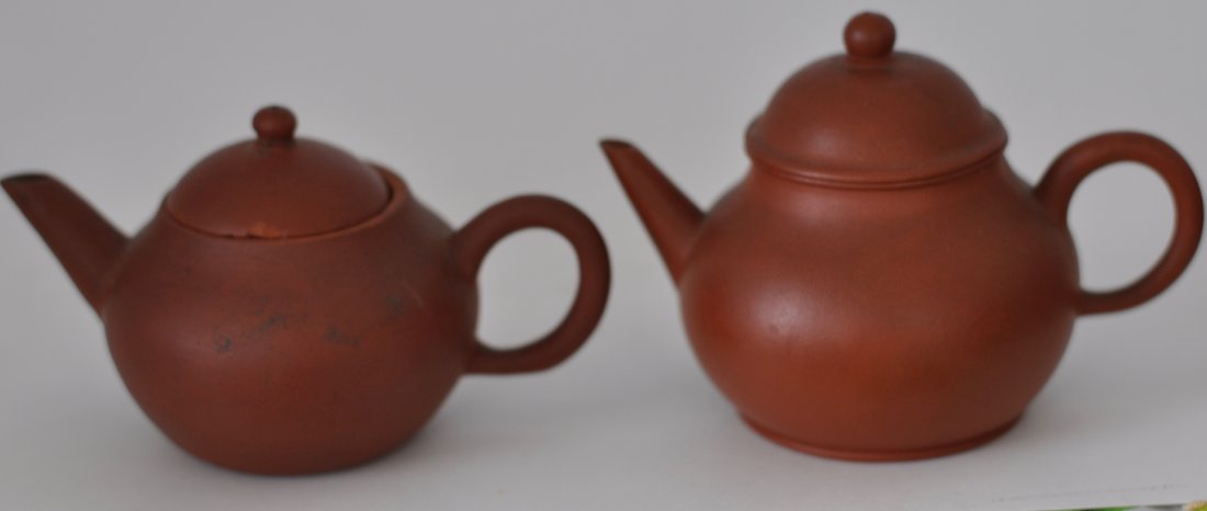 Pair of YiXing Red Clay Teapots (1 of 2)