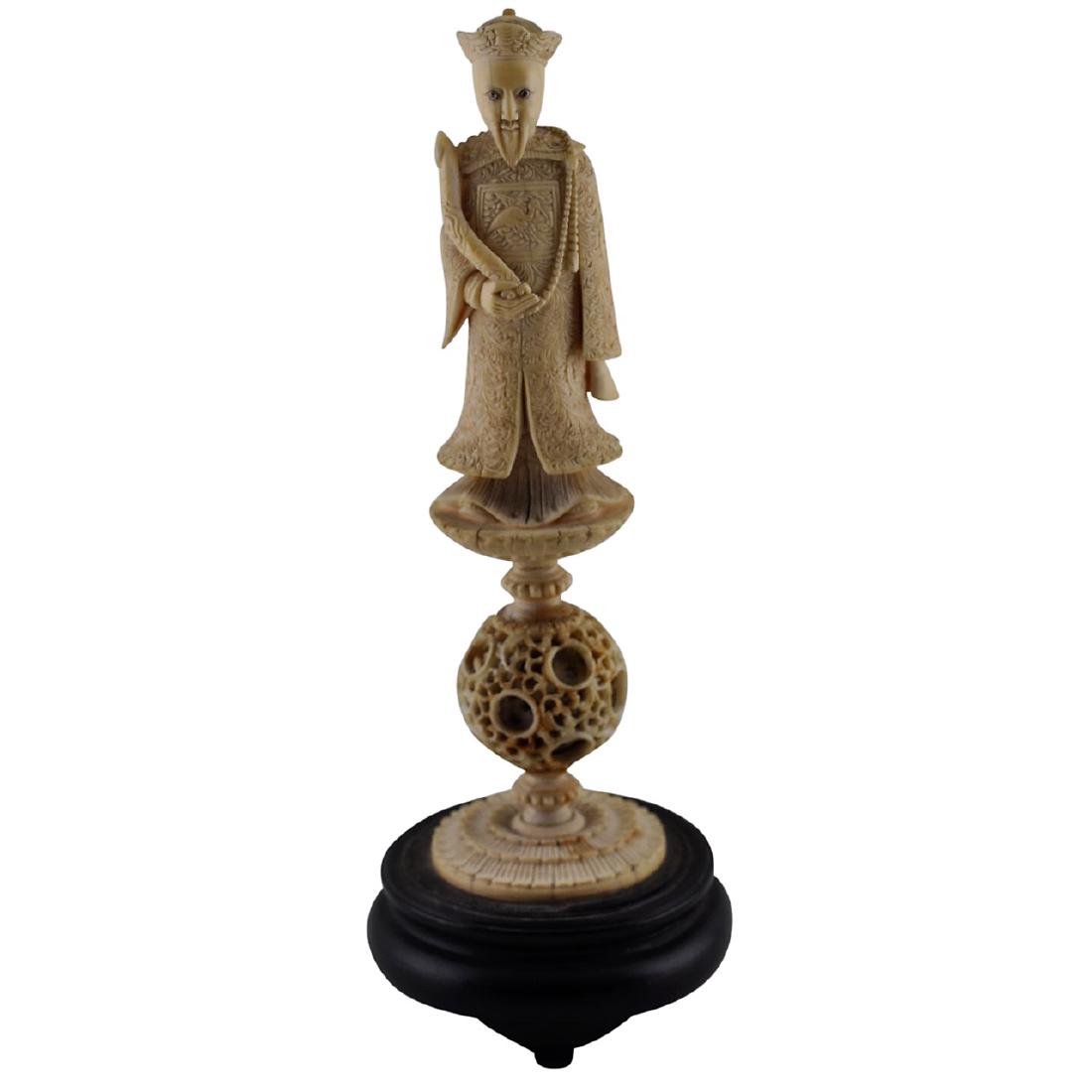 19th Century Chinese Carved Figure of a Priest (1 of 3)