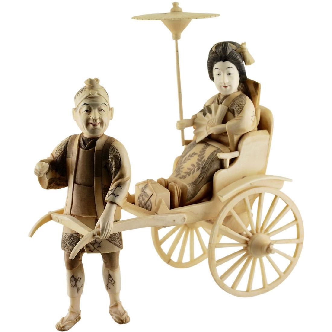 19th Century Carved Table Figures of Man and Woman (1 of 2)