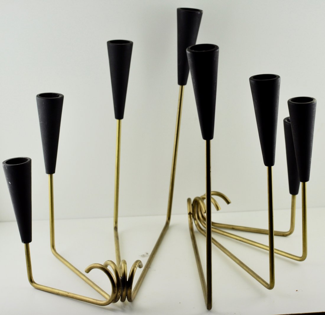 MCM Swedish Teak and metal Candle Holders (1 of 1)