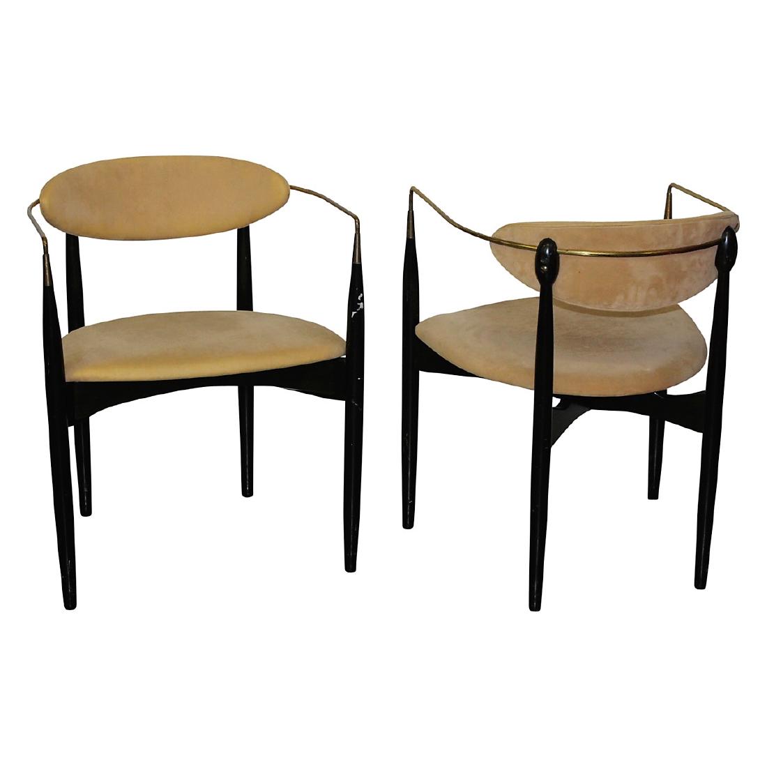 Pair of Danish Modern Open Arm Chairs (1 of 6)