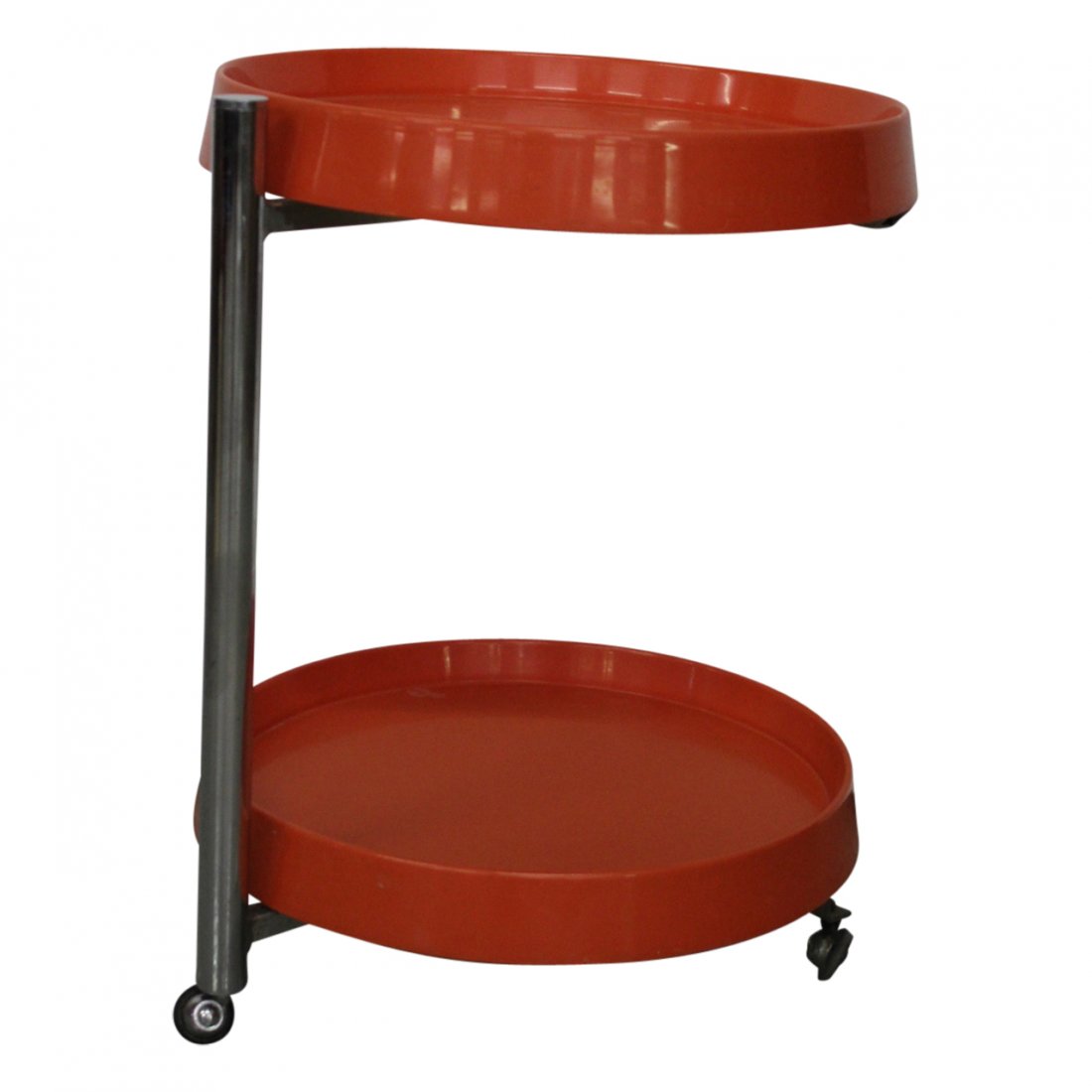 Italian Modern Orange and Chrome End Table (1 of 3)
