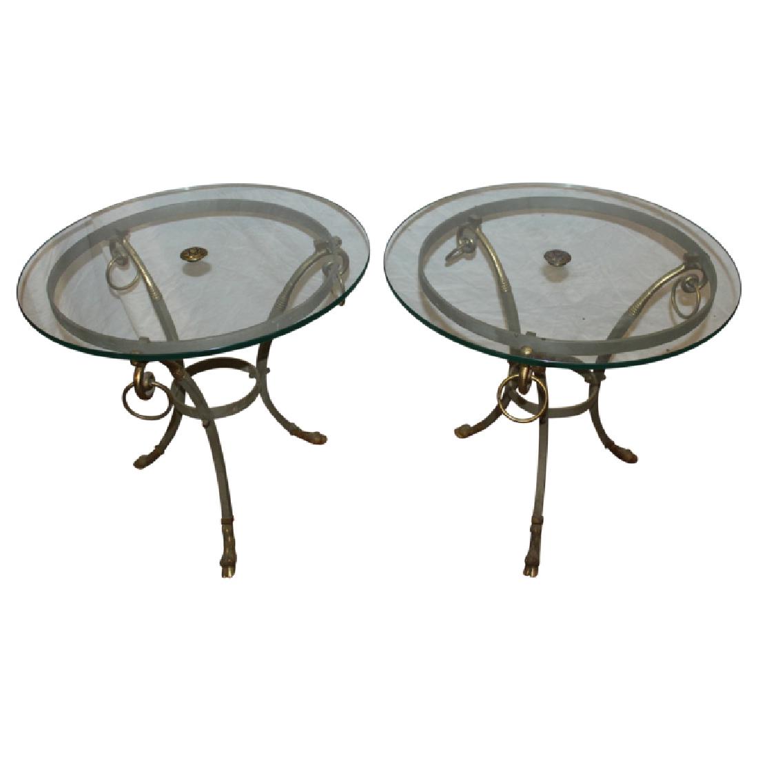 Pair Gueridon End Tables: Set of 2 gueridon end tables. Italy origins.