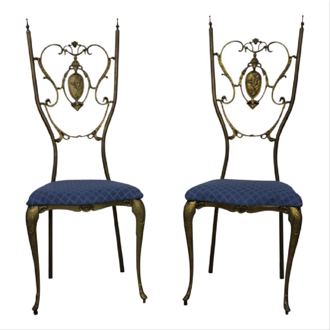 Pair of Neoclassical Brass Chairs (1 of 4)