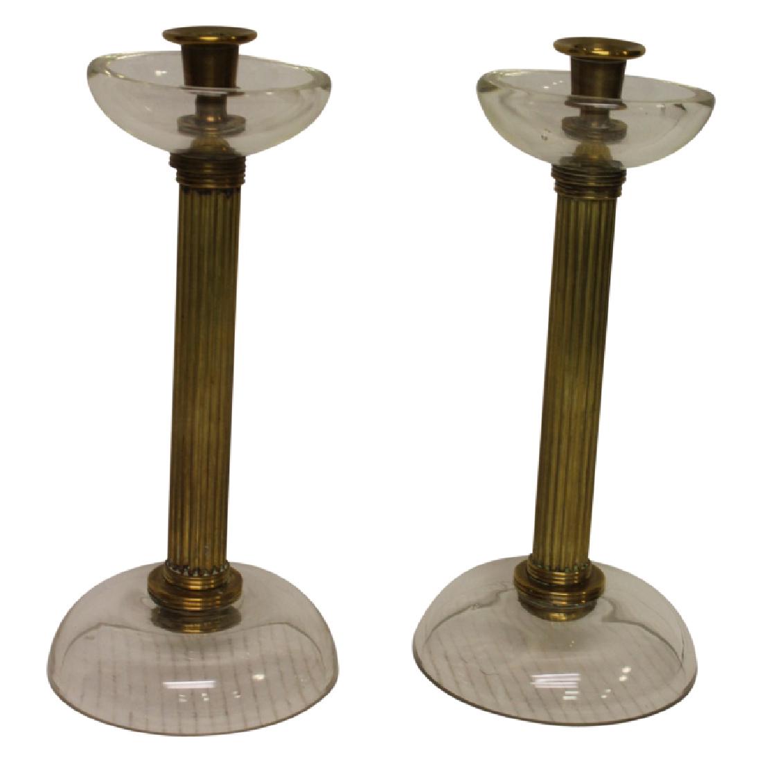 Pair of Brass  & Crystal Candlesticks (1 of 5)