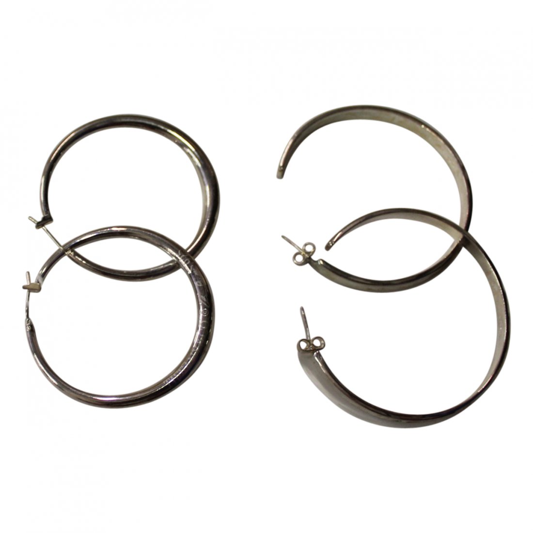 2 Pairs of Tiffany Sterling Hoop Earrings (1 of 1)