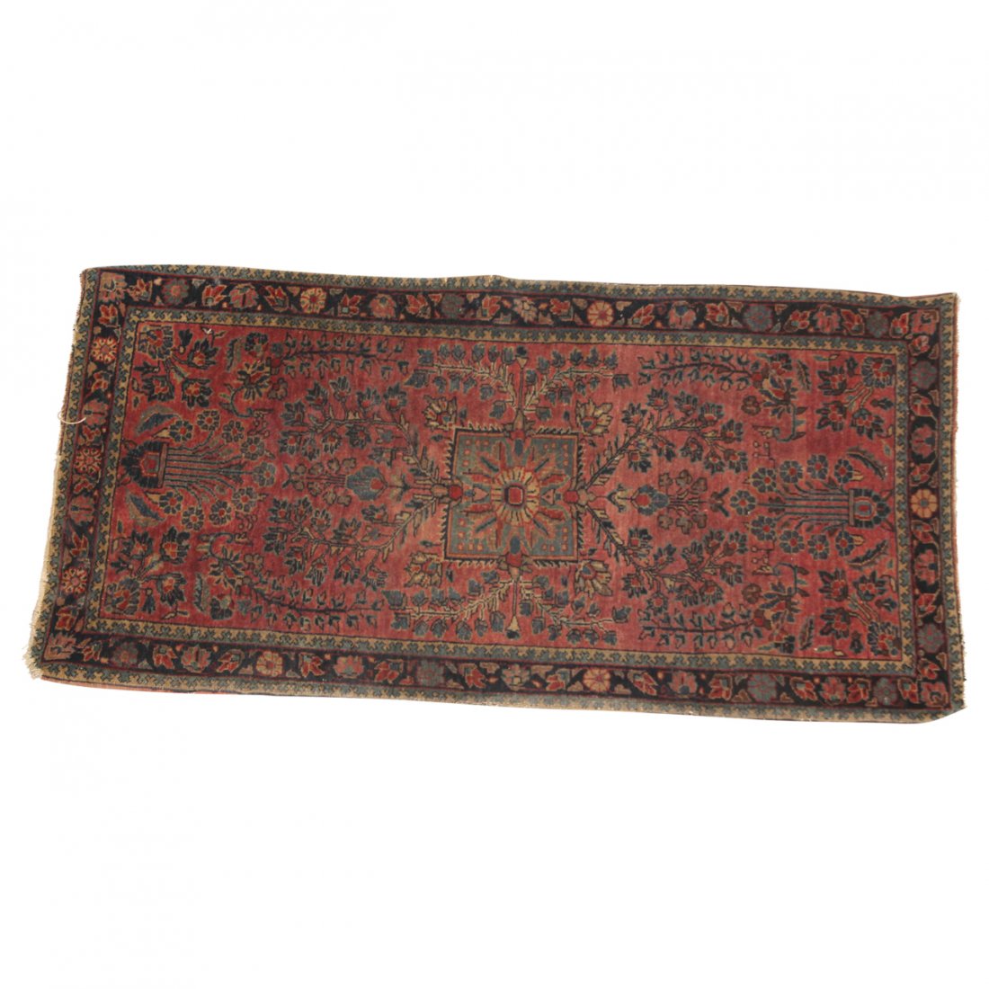 Pair of Sarouk Old Throw Rugs (1 of 2)