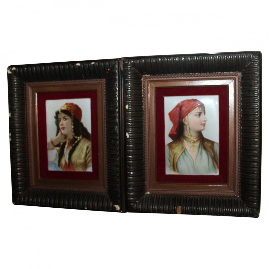 Pair of Antique Portrait Plaques (1 of 2)