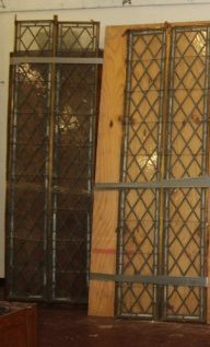 2 Large Antique Harlequin Leaded Glass Panels (1 of 3)