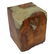Mid Century Modern Teak & Resin Wood cube - 2