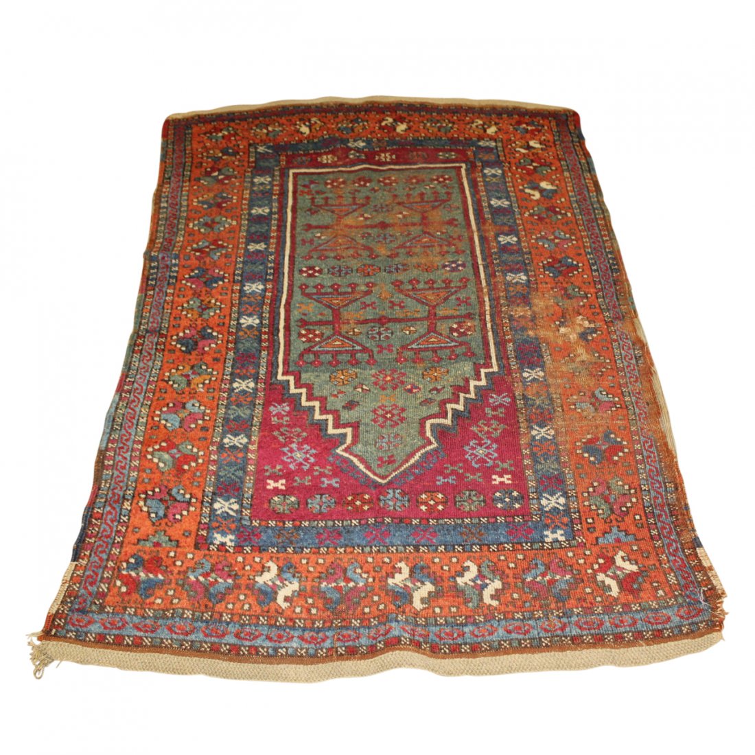 Antique Afghanistan Tribal Prayer Rug