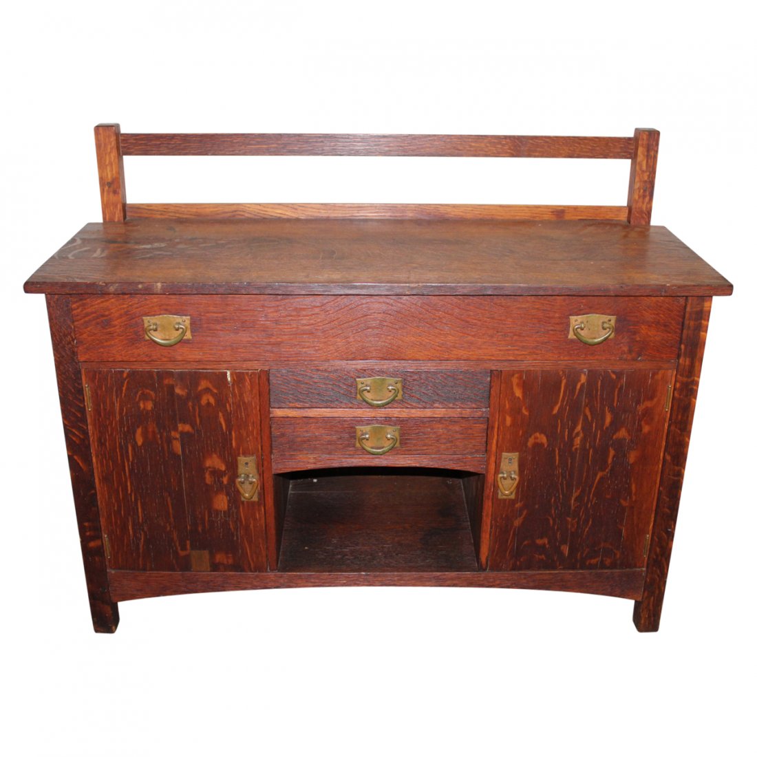 Rare Antique Gustav Stickley Arts & Crafts Sideboard: Early Rare Antique Gustav Stickley Arts & Crafts Sideboard with rare signature in red at drawer bottom measuring 48” wide by 18” deep and 37.5” tall (feet reduced)