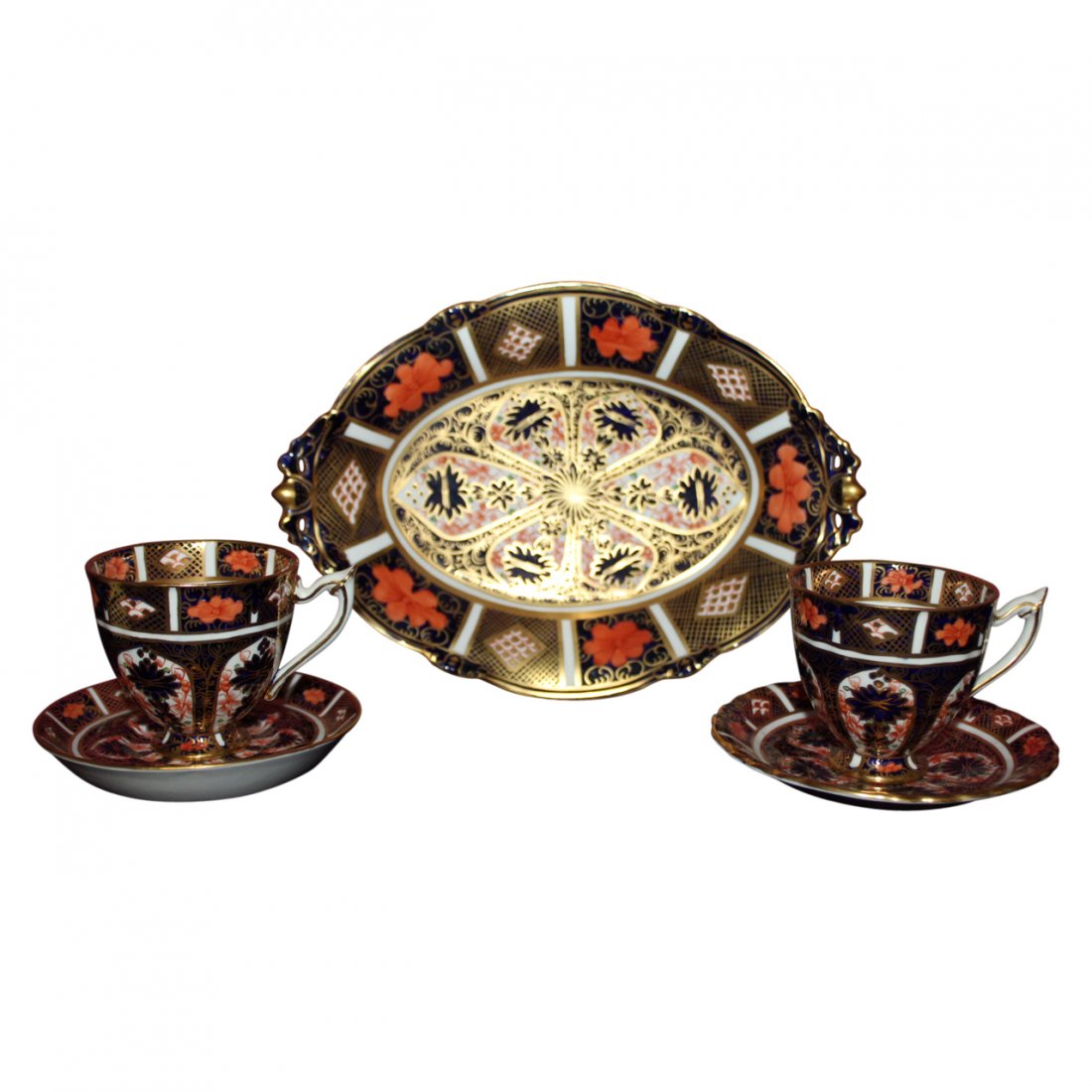 2 Royal Crown Derby Cups Saucers and Dish (1 of 1)