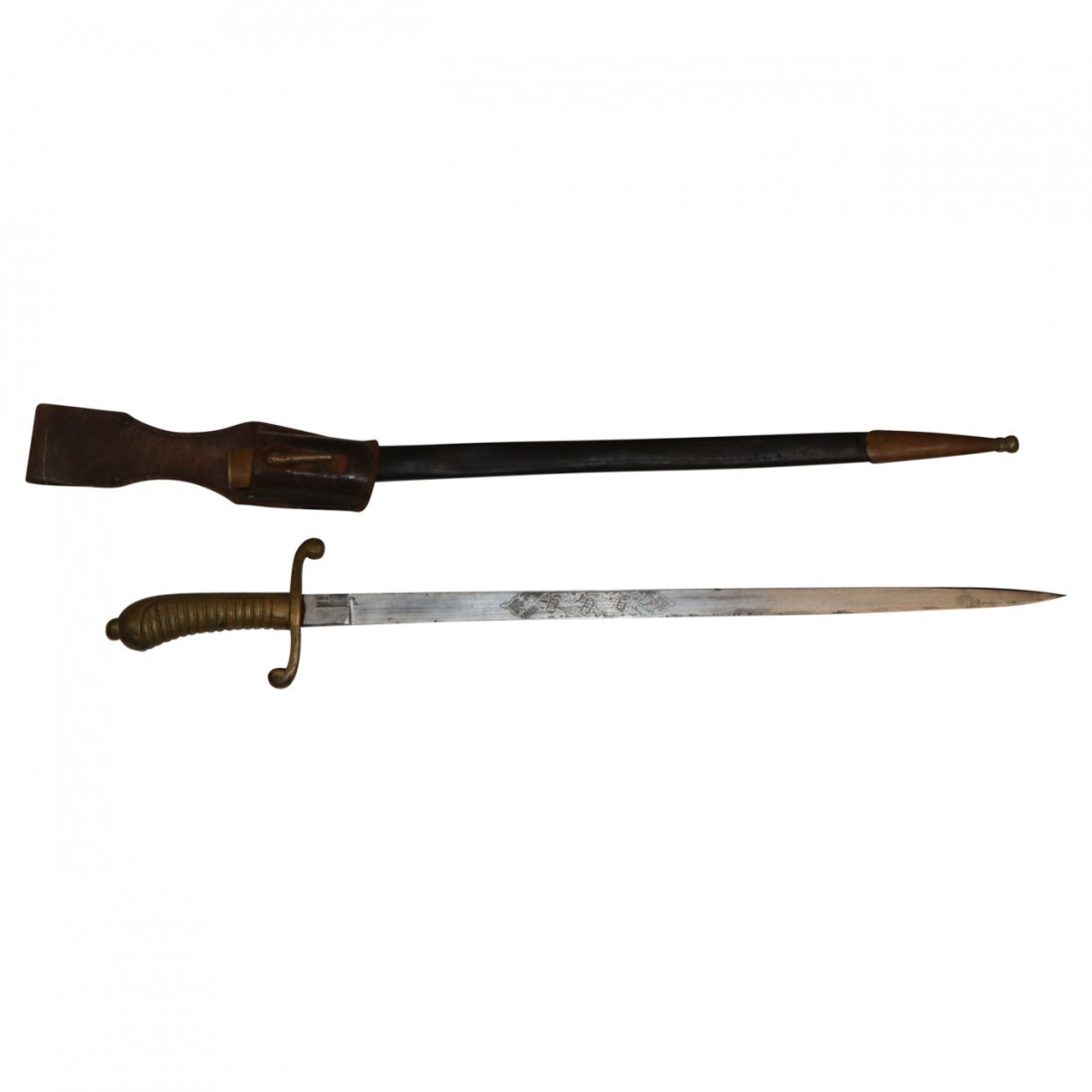 Prussian Artillery Short Sword measuring with scabbard (1 of 3)