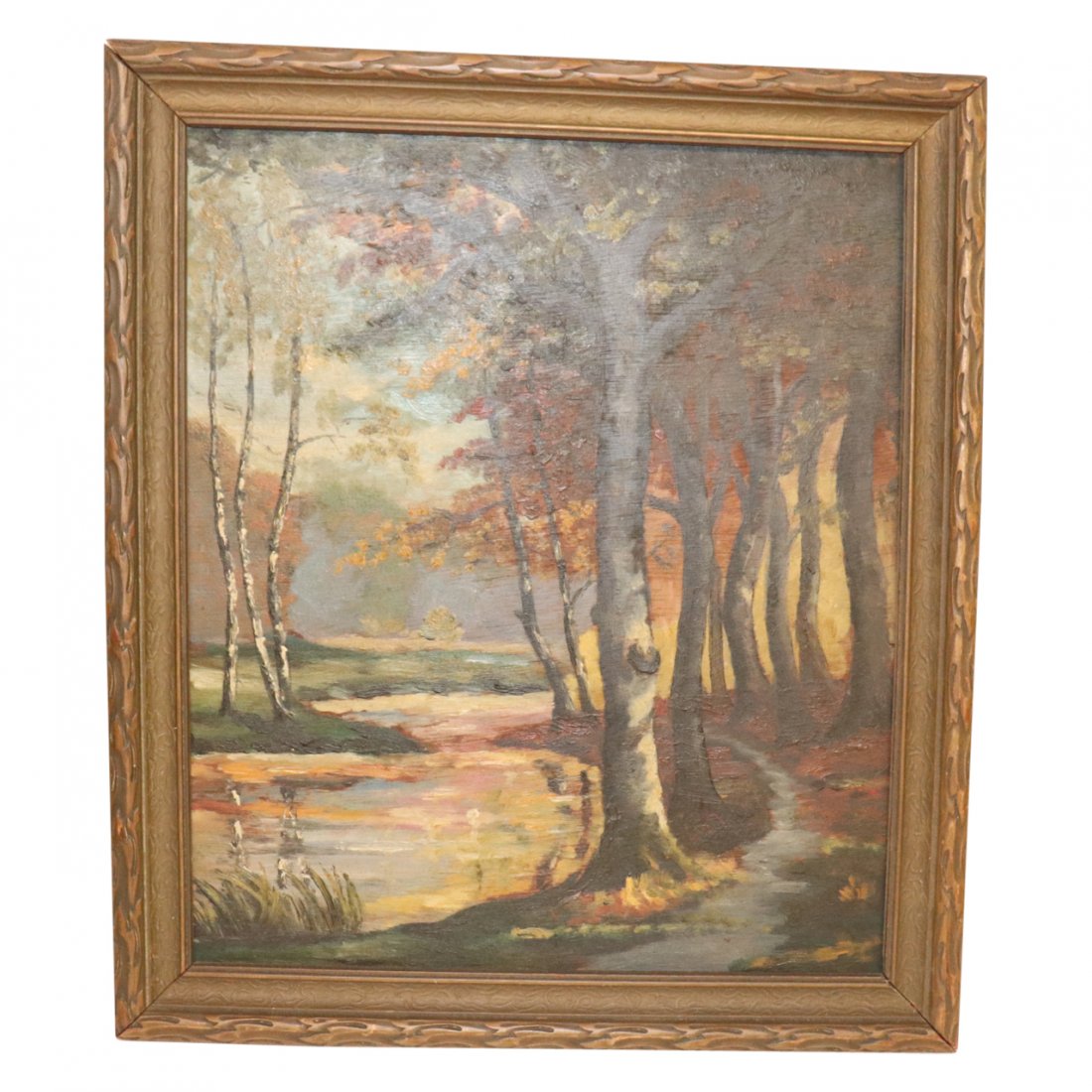 Antique Impressionist Painting: Antique Impressionist painting inscribed on the back in German / French 14 x 16 unframed 11.5 x 13.5