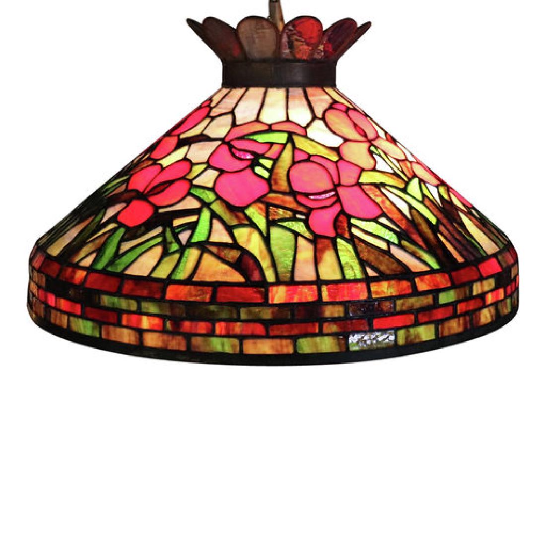 Hanging Antique Stained Glass Chandelier