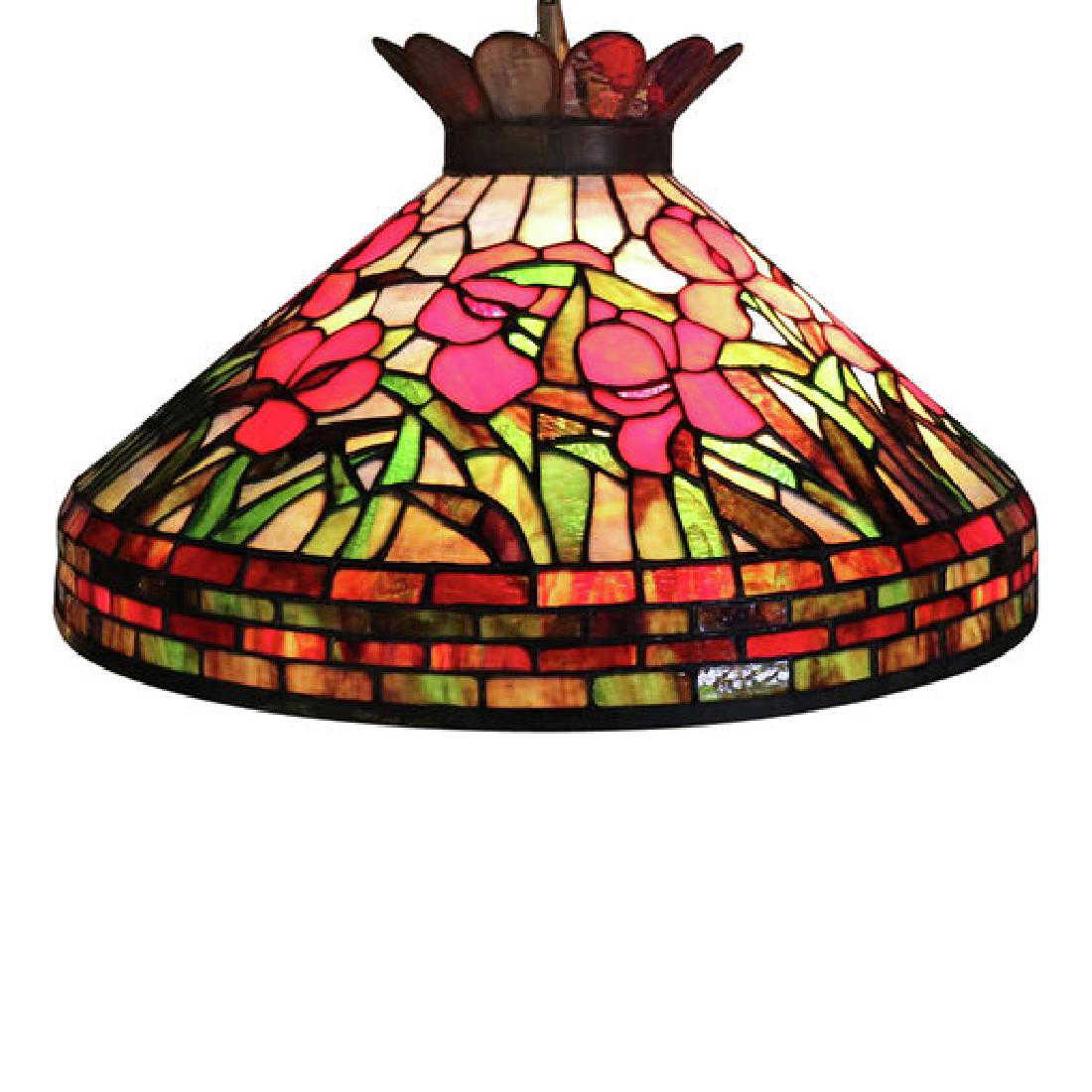 Hanging Antique Stained Glass Chandelier