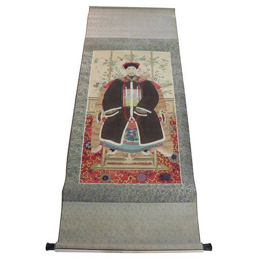 Antique Chinese Print / Watercolor Scroll of an Emperor (0121) on Apr