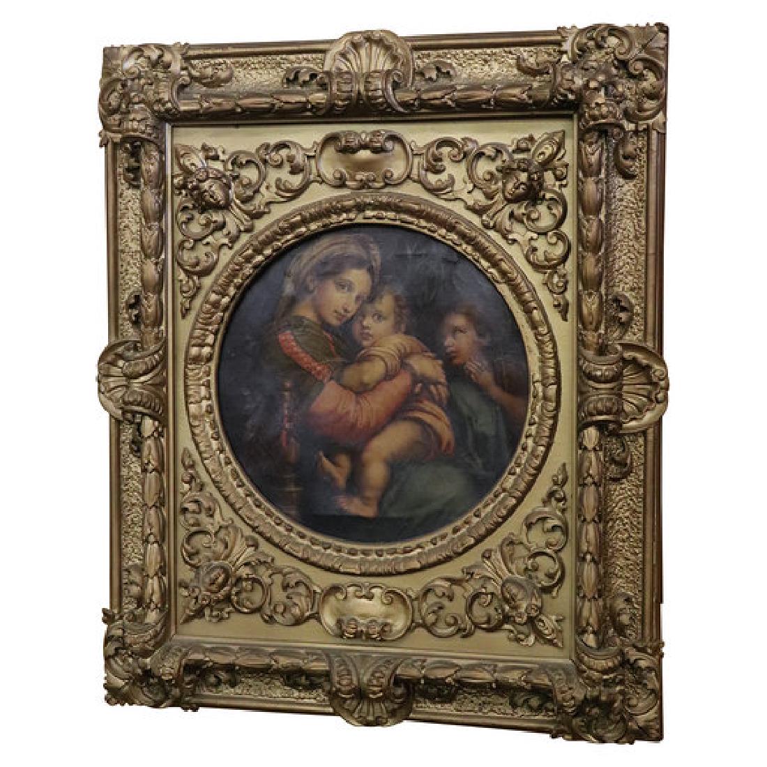 Antique Oil Painting on Canvas of Madonna & Child Jun 16, 2019